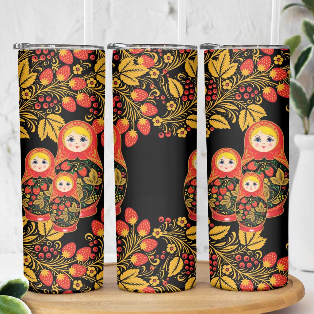 Russian Matryoshka Doll Skinny Tumbler Khokhloma Patterns - Wonder Print Shop