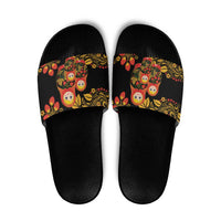Russian Matryoshka Doll Slide Sandals Khokhloma Patterns - Wonder Print Shop