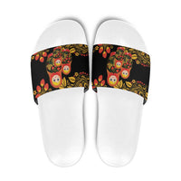Russian Matryoshka Doll Slide Sandals Khokhloma Patterns - Wonder Print Shop