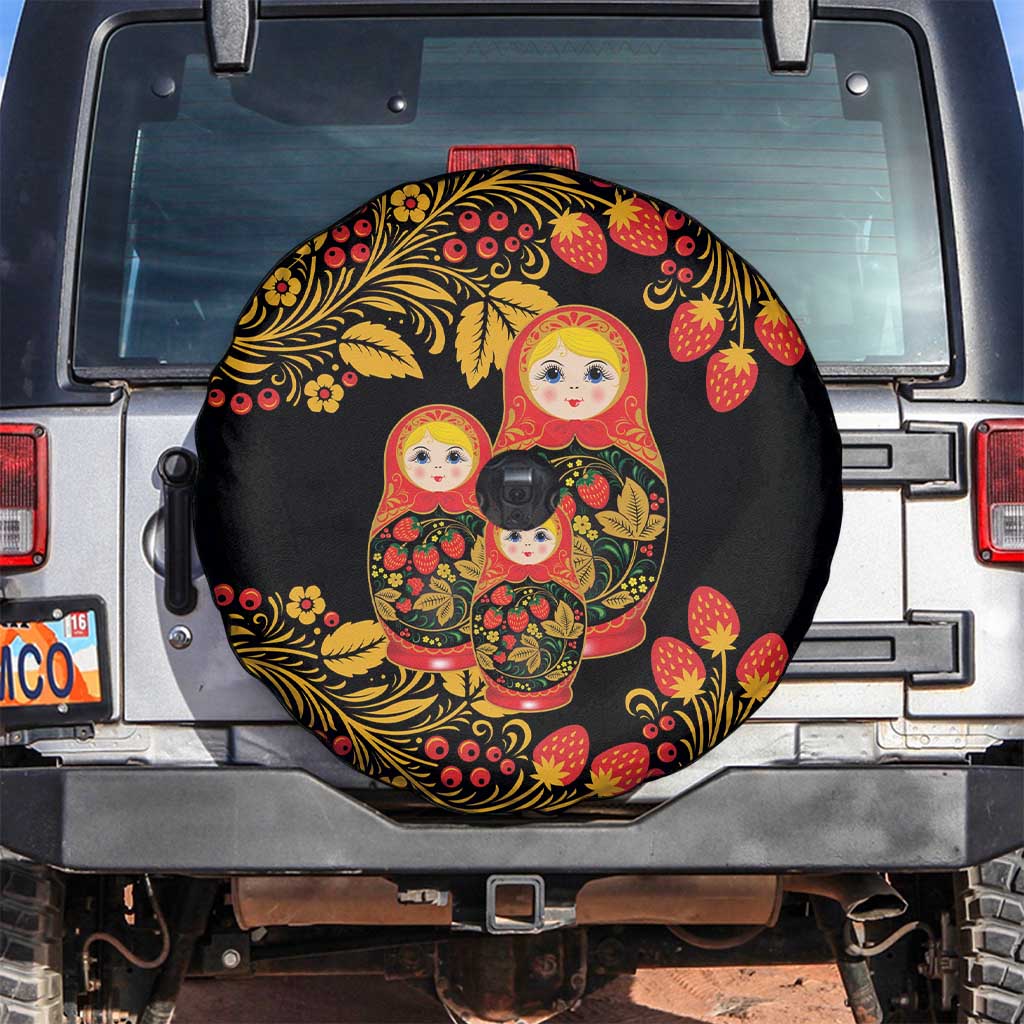 Russian Matryoshka Doll Spare Tire Cover Khokhloma Patterns - Wonder Print Shop