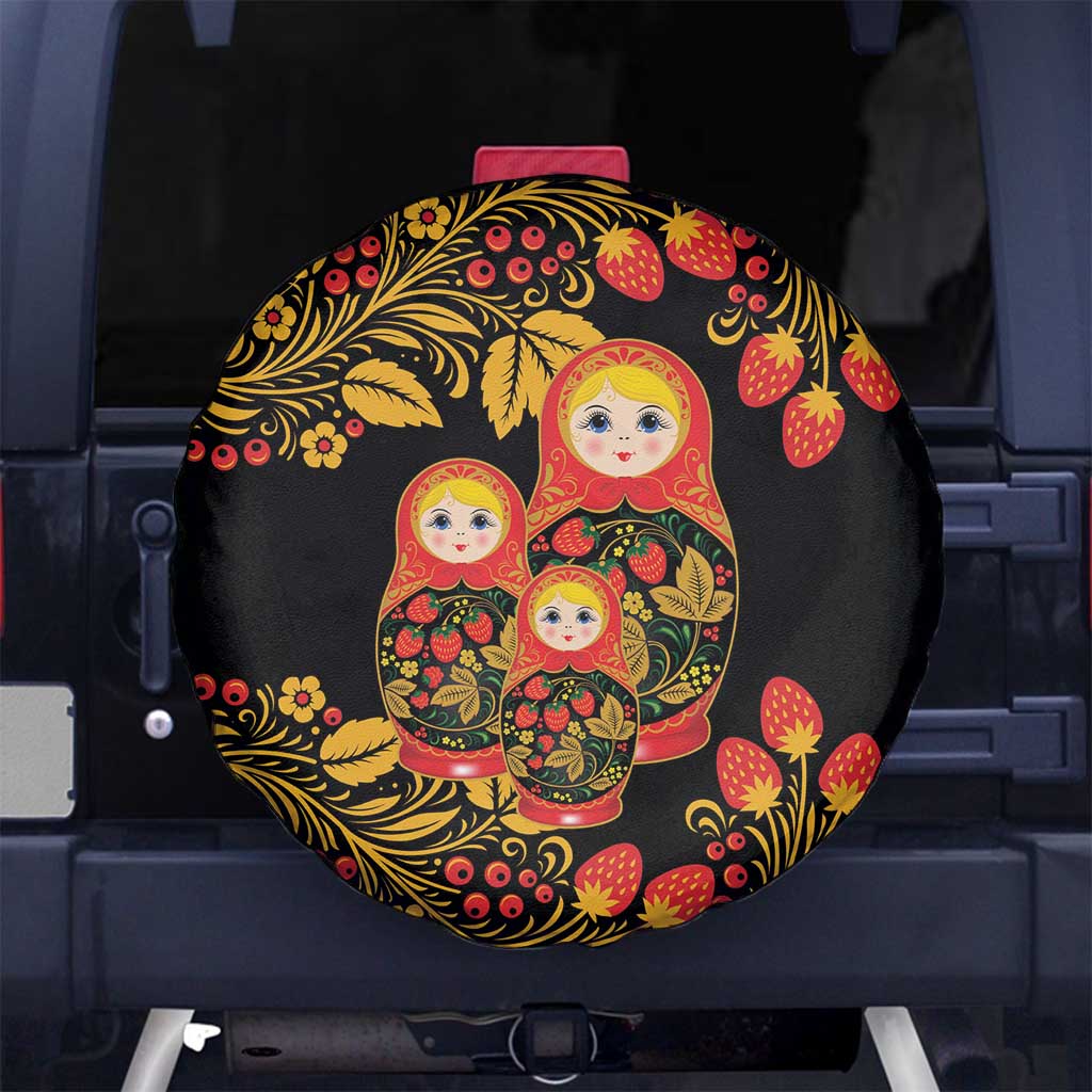 Russian Matryoshka Doll Spare Tire Cover Khokhloma Patterns - Wonder Print Shop