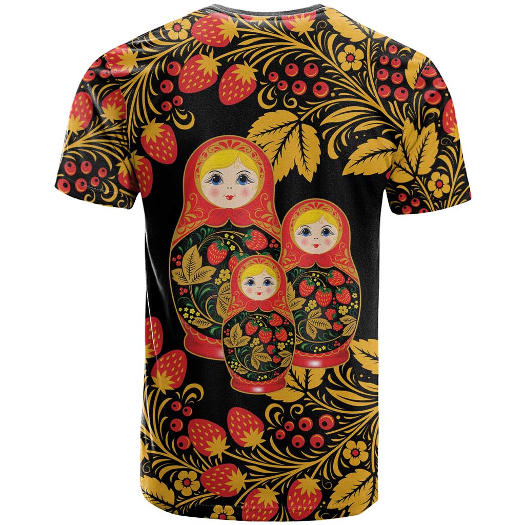 Russian Matryoshka Doll T Shirt Khokhloma Patterns - Wonder Print Shop