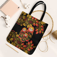 Russian Matryoshka Doll Tote Bag Khokhloma Patterns - Wonder Print Shop
