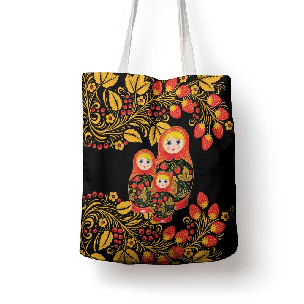Russian Matryoshka Doll Tote Bag Khokhloma Patterns - Wonder Print Shop