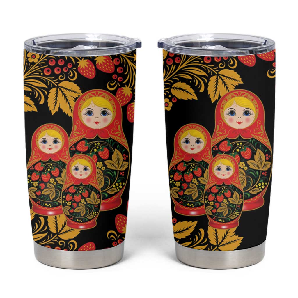 Russian Matryoshka Doll Tumbler Cup Khokhloma Patterns - Wonder Print Shop