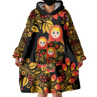 Russian Matryoshka Doll Wearable Blanket Hoodie Khokhloma Patterns - Wonder Print Shop