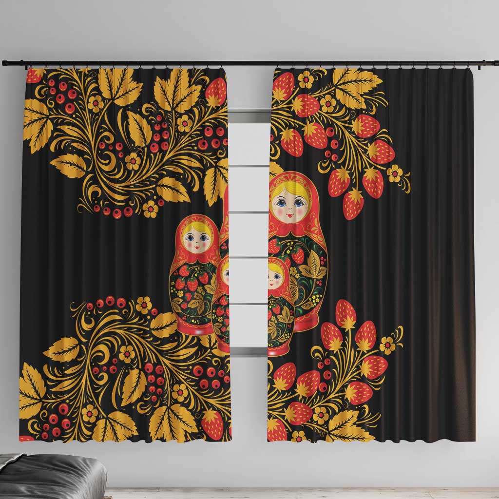 Russian Matryoshka Doll Window Curtain Khokhloma Patterns - Wonder Print Shop