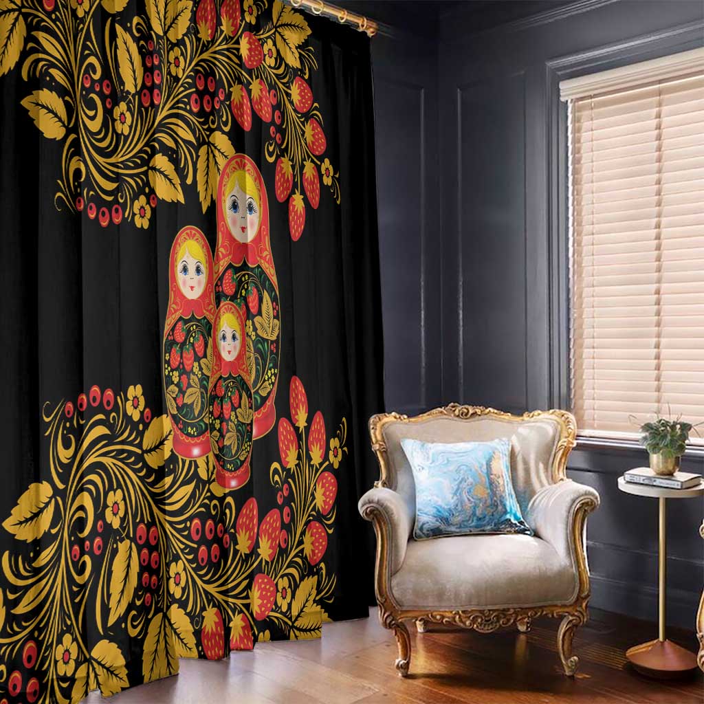 Russian Matryoshka Doll Window Curtain Khokhloma Patterns - Wonder Print Shop