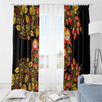 Russian Matryoshka Doll Window Curtain Khokhloma Patterns - Wonder Print Shop