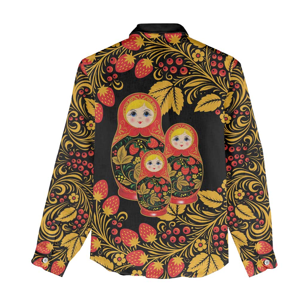 Russian Matryoshka Doll Women Casual Shirt Khokhloma Patterns - Wonder Print Shop