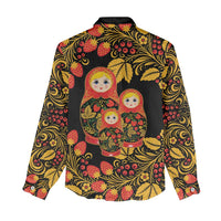 Russian Matryoshka Doll Women Casual Shirt Khokhloma Patterns - Wonder Print Shop