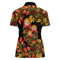 Russian Matryoshka Doll Women Polo Shirt Khokhloma Patterns - Wonder Print Shop