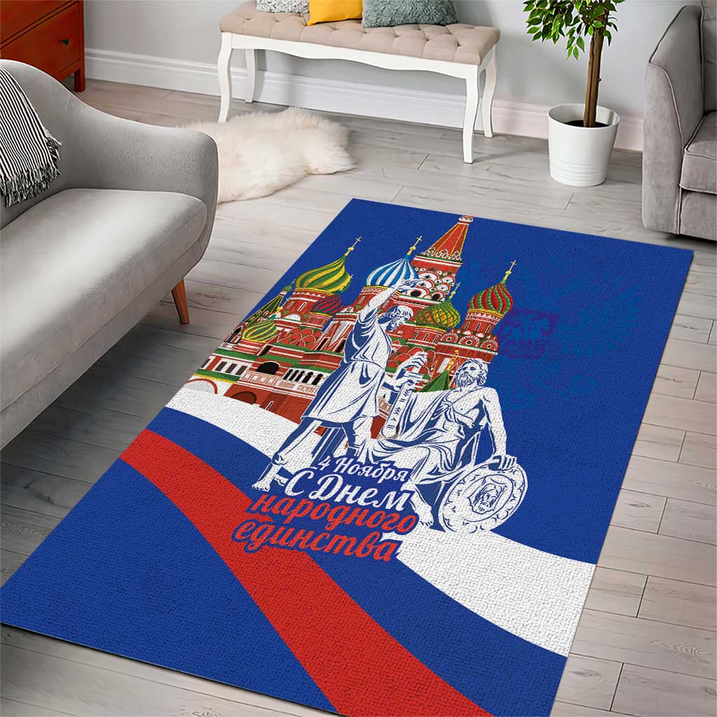 Russia National Unity Day Area Rug Minin And Pozharsky Monument - Wonder Print Shop