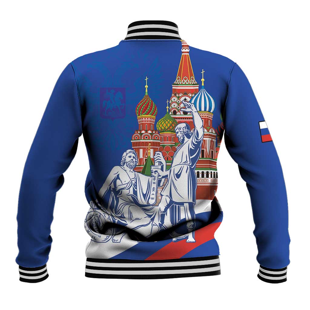 Russia National Unity Day Baseball Jacket Minin And Pozharsky Monument - Wonder Print Shop