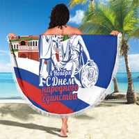 Russia National Unity Day Beach Blanket Minin And Pozharsky Monument - Wonder Print Shop