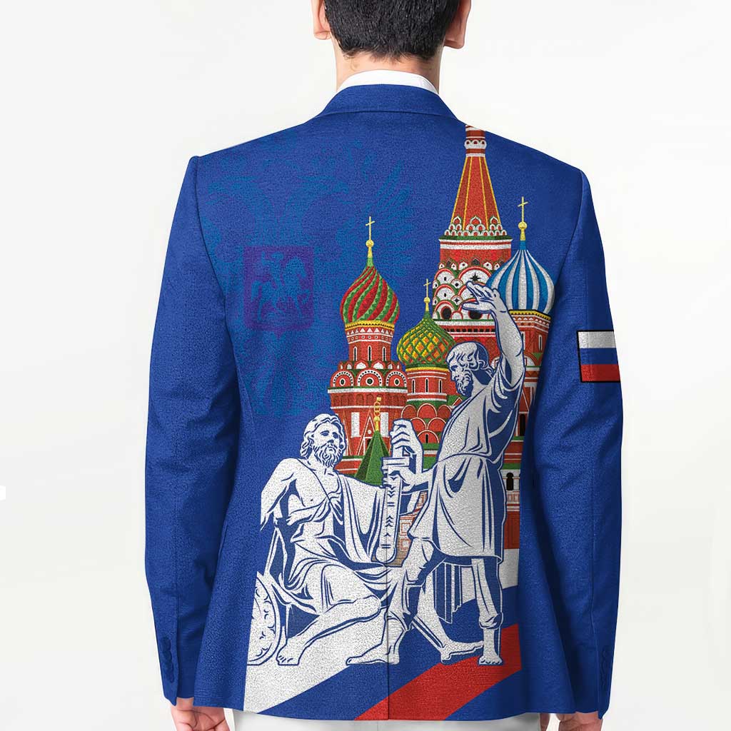 Russia National Unity Day Blazer Minin And Pozharsky Monument - Wonder Print Shop