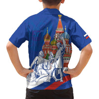 Russia National Unity Day Family Matching Tank Maxi Dress and Hawaiian Shirt Minin And Pozharsky Monument - Wonder Print Shop