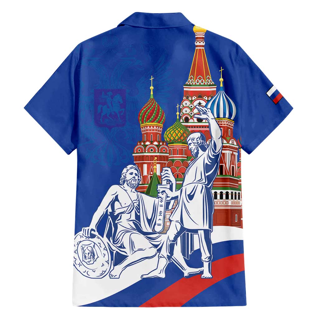 Russia National Unity Day Family Matching Tank Maxi Dress and Hawaiian Shirt Minin And Pozharsky Monument - Wonder Print Shop
