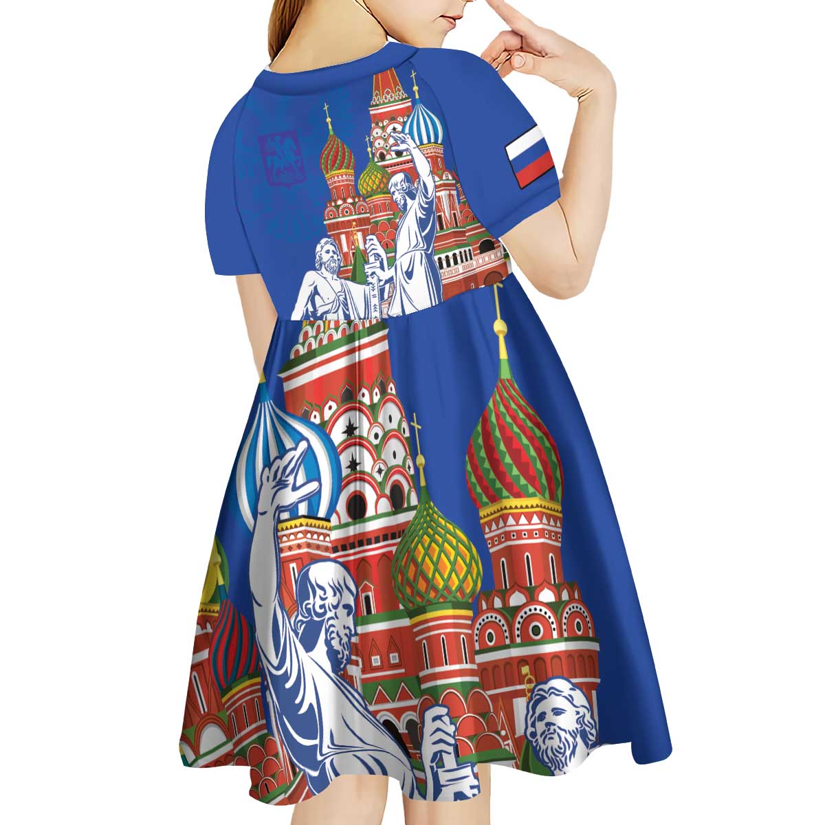 Russia National Unity Day Kid Short Sleeve Dress Minin And Pozharsky Monument - Wonder Print Shop