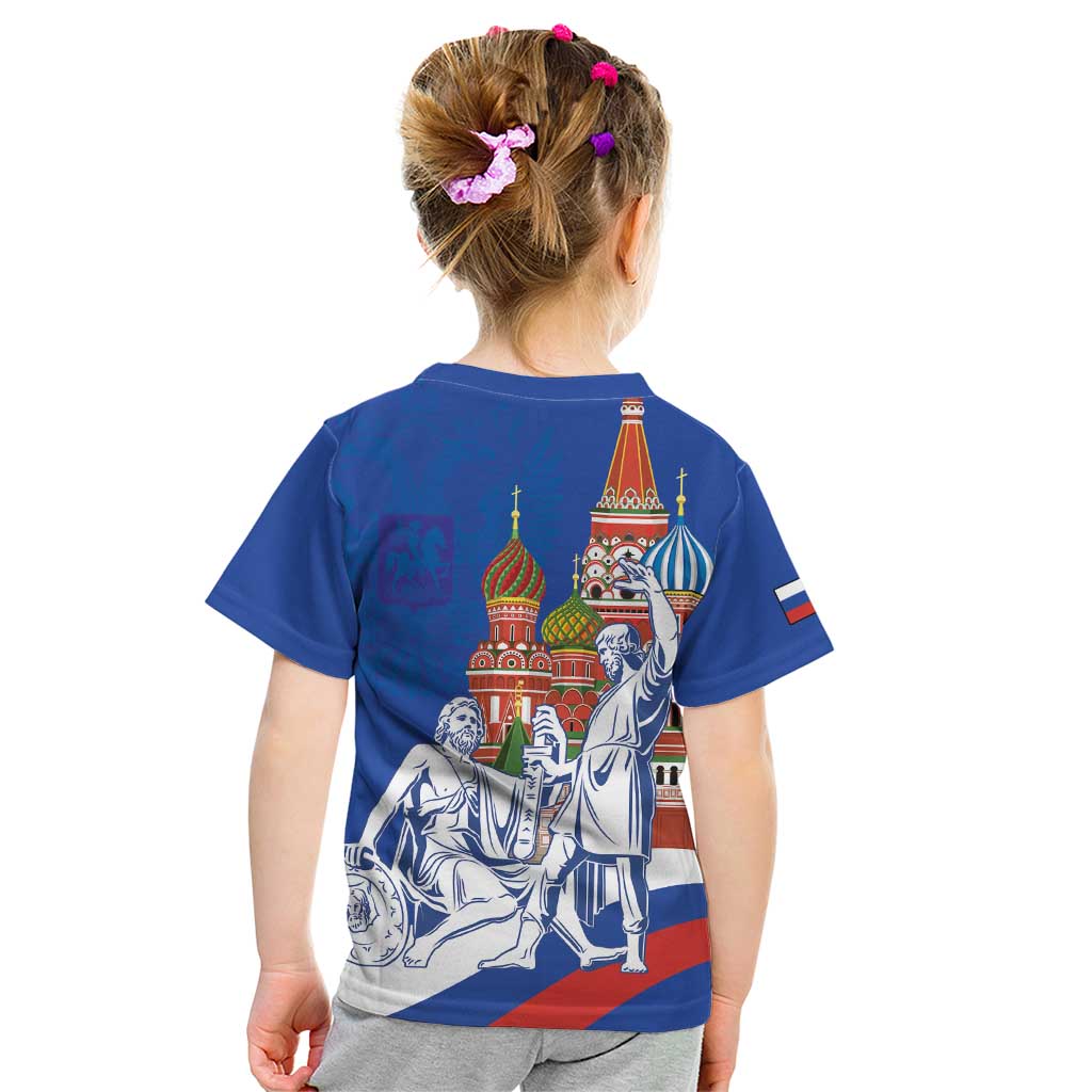 Russia National Unity Day Kid T Shirt Minin And Pozharsky Monument - Wonder Print Shop