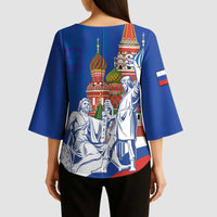 Russia National Unity Day Kimono Sleeve Blouse Minin And Pozharsky Monument - Wonder Print Shop