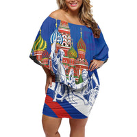 Russia National Unity Day Off Shoulder Short Dress Minin And Pozharsky Monument - Wonder Print Shop