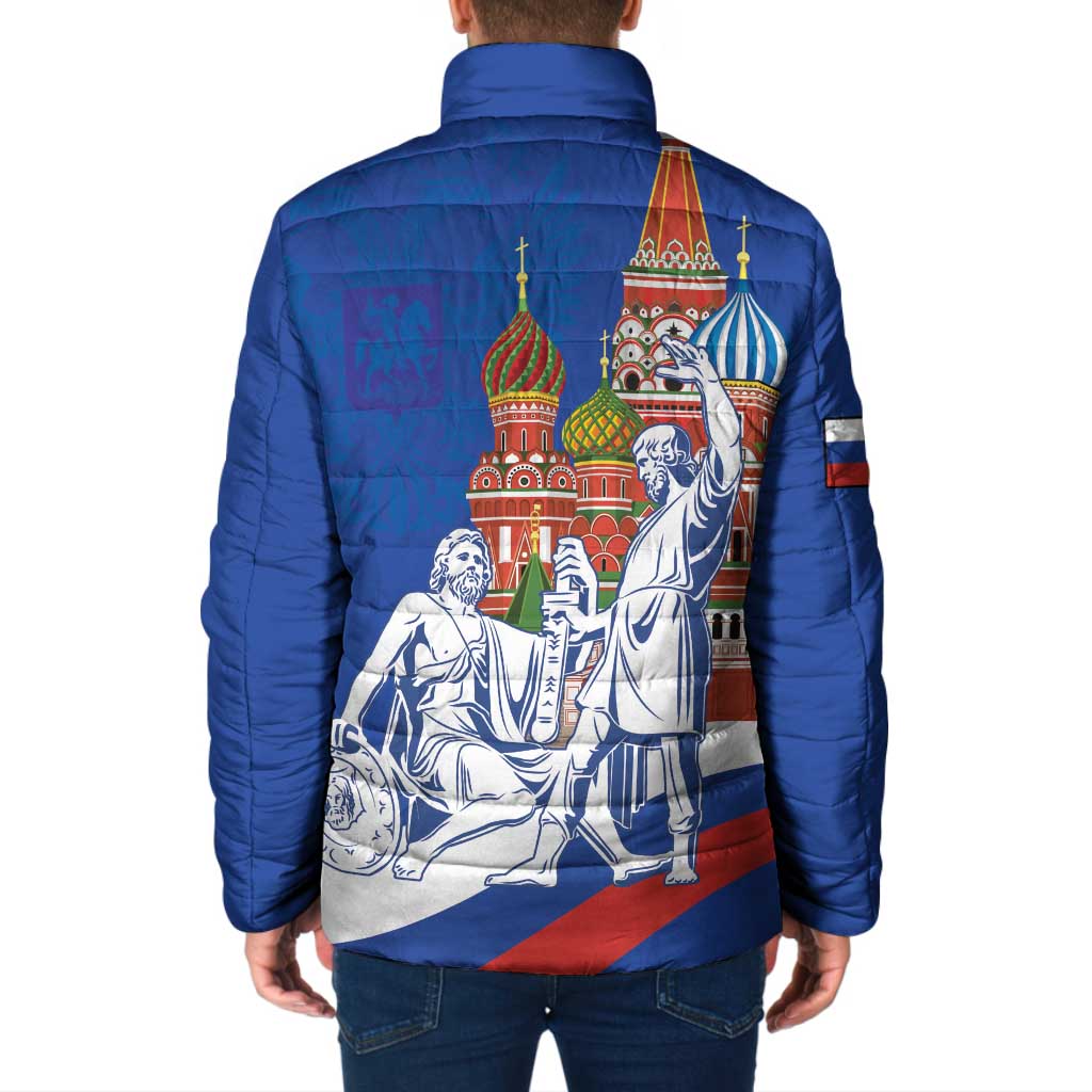 Russia National Unity Day Padded Jacket Minin And Pozharsky Monument - Wonder Print Shop