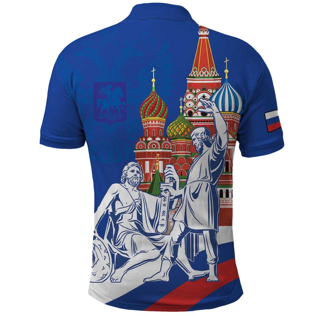 Russia National Unity Day Polo Shirt Minin And Pozharsky Monument - Wonder Print Shop