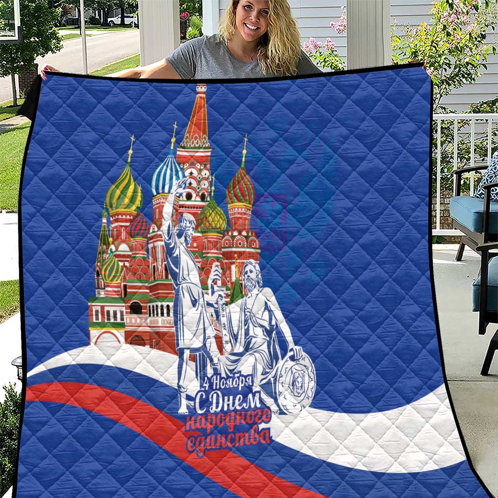 Russia National Unity Day Quilt Minin And Pozharsky Monument - Wonder Print Shop