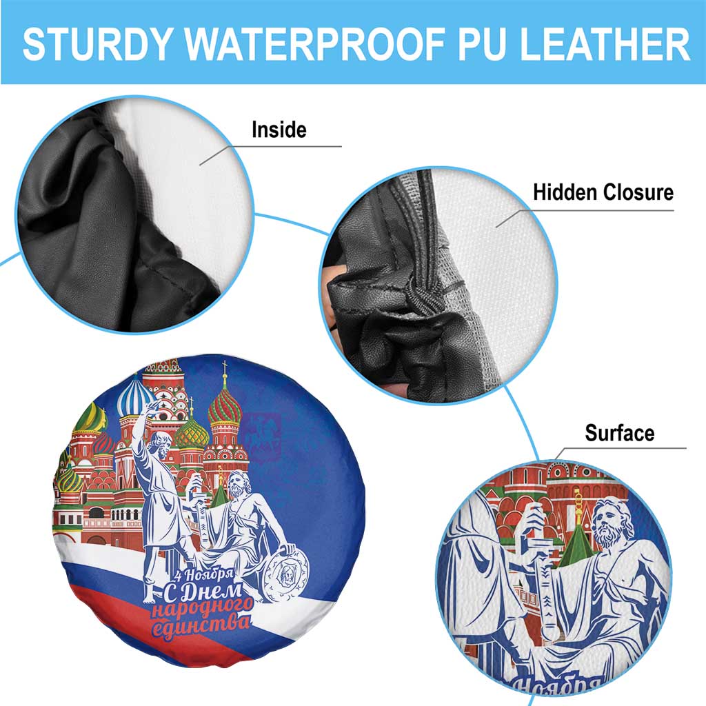 Russia National Unity Day Spare Tire Cover Minin And Pozharsky Monument - Wonder Print Shop