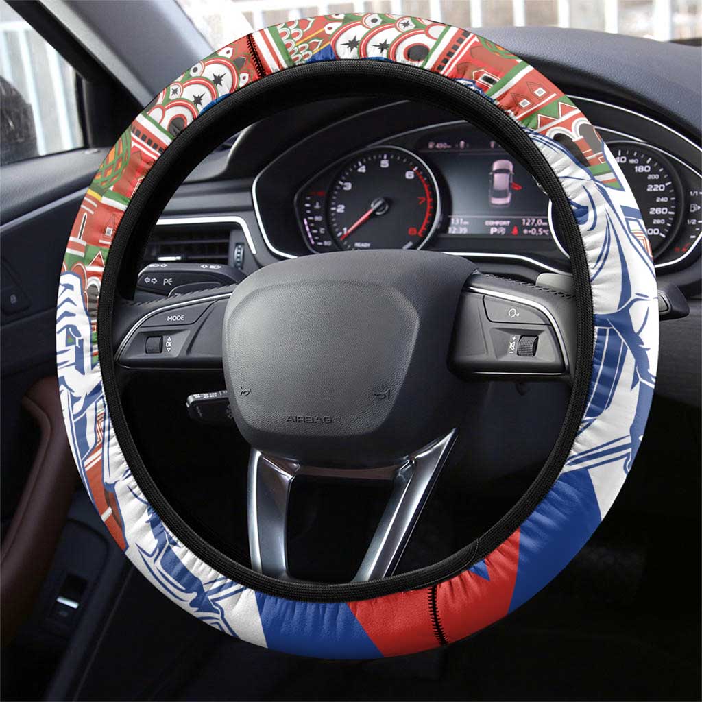 Russia National Unity Day Steering Wheel Cover Minin And Pozharsky Monument - Wonder Print Shop