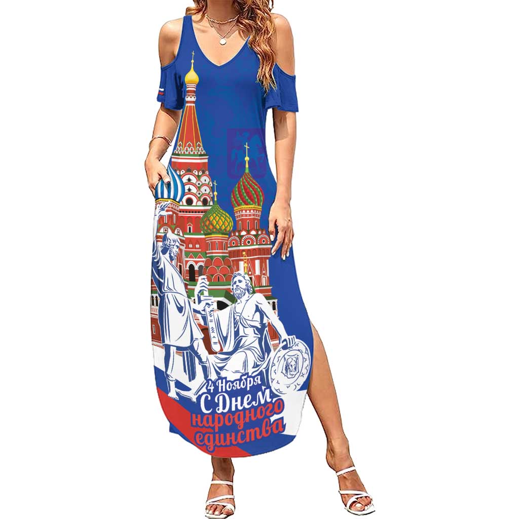 Russia National Unity Day Summer Maxi Dress Minin And Pozharsky Monument - Wonder Print Shop