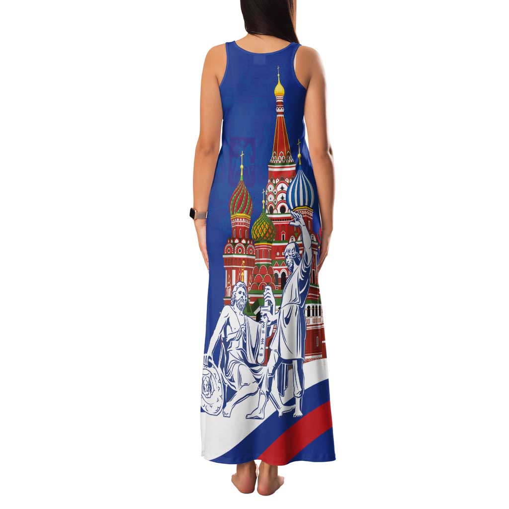 Russia National Unity Day Tank Maxi Dress Minin And Pozharsky Monument - Wonder Print Shop