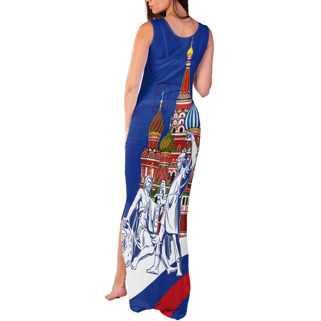 Russia National Unity Day Tank Maxi Dress Minin And Pozharsky Monument - Wonder Print Shop