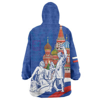 Russia National Unity Day Wearable Blanket Hoodie Minin And Pozharsky Monument - Wonder Print Shop