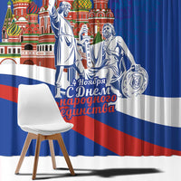 Russia National Unity Day Window Curtain Minin And Pozharsky Monument - Wonder Print Shop
