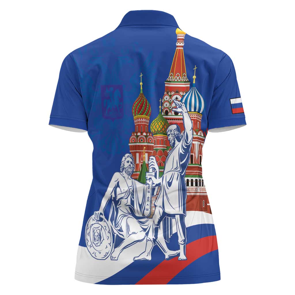 Russia National Unity Day Women Polo Shirt Minin And Pozharsky Monument - Wonder Print Shop