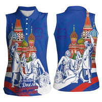 Russia National Unity Day Women Sleeveless Polo Shirt Minin And Pozharsky Monument - Wonder Print Shop