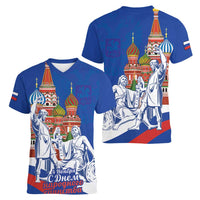 Russia National Unity Day Women V-Neck T-Shirt Minin And Pozharsky Monument - Wonder Print Shop