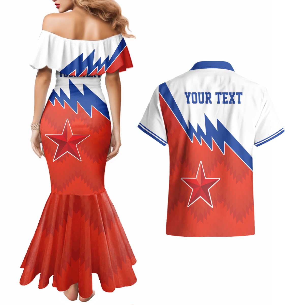 Personalized Russia Football Couples Matching Mermaid Dress and Hawaiian Shirt The National Team Go Champion - Wonder Print Shop