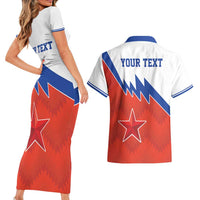 Personalized Russia Football Couples Matching Short Sleeve Bodycon Dress and Hawaiian Shirt The National Team Go Champion - Wonder Print Shop