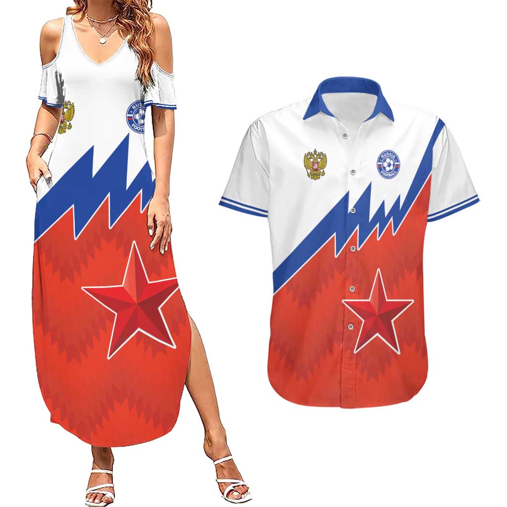 Personalized Russia Football Couples Matching Summer Maxi Dress and Hawaiian Shirt The National Team Go Champion - Wonder Print Shop