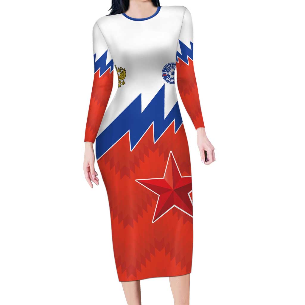 Personalized Russia Football Family Matching Long Sleeve Bodycon Dress and Hawaiian Shirt The National Team Go Champion - Wonder Print Shop