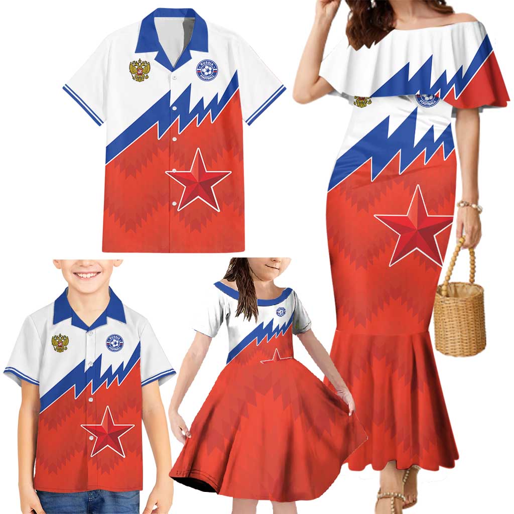 Personalized Russia Football Family Matching Mermaid Dress and Hawaiian Shirt The National Team Go Champion - Wonder Print Shop