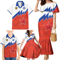 Personalized Russia Football Family Matching Mermaid Dress and Hawaiian Shirt The National Team Go Champion - Wonder Print Shop