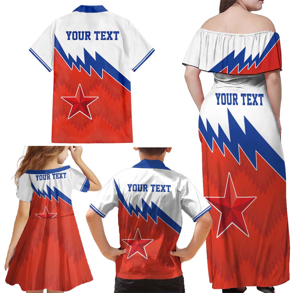 Personalized Russia Football Family Matching Off Shoulder Maxi Dress and Hawaiian Shirt The National Team Go Champion - Wonder Print Shop