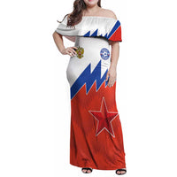 Personalized Russia Football Family Matching Off Shoulder Maxi Dress and Hawaiian Shirt The National Team Go Champion - Wonder Print Shop