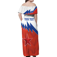 Personalized Russia Football Family Matching Off Shoulder Maxi Dress and Hawaiian Shirt The National Team Go Champion - Wonder Print Shop
