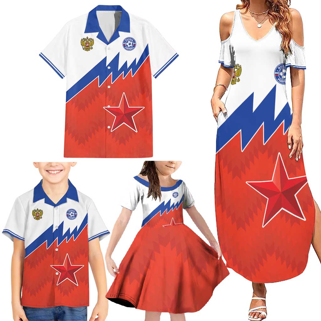 Personalized Russia Football Family Matching Summer Maxi Dress and Hawaiian Shirt The National Team Go Champion - Wonder Print Shop