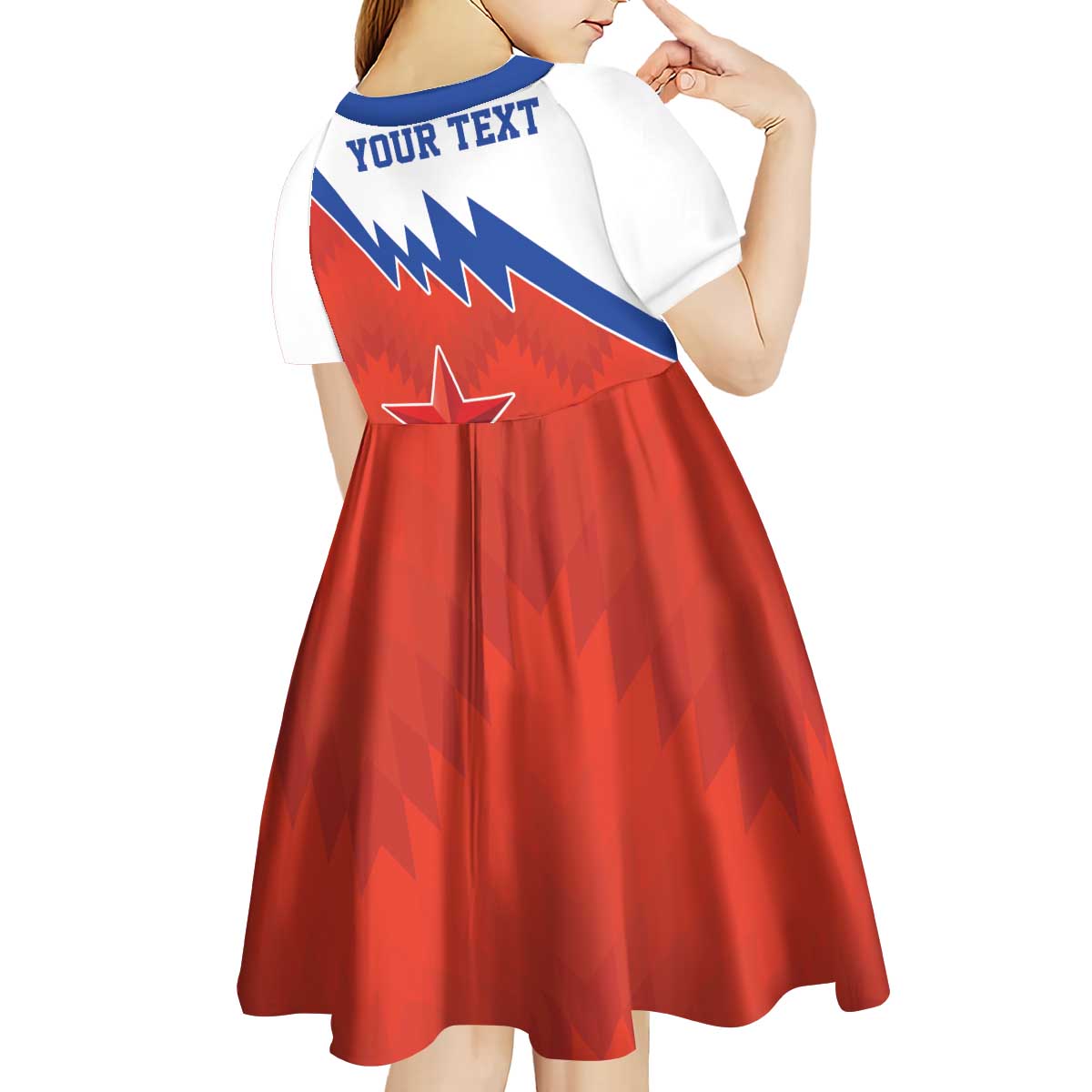 Personalized Russia Football Kid Short Sleeve Dress The National Team Go Champion - Wonder Print Shop